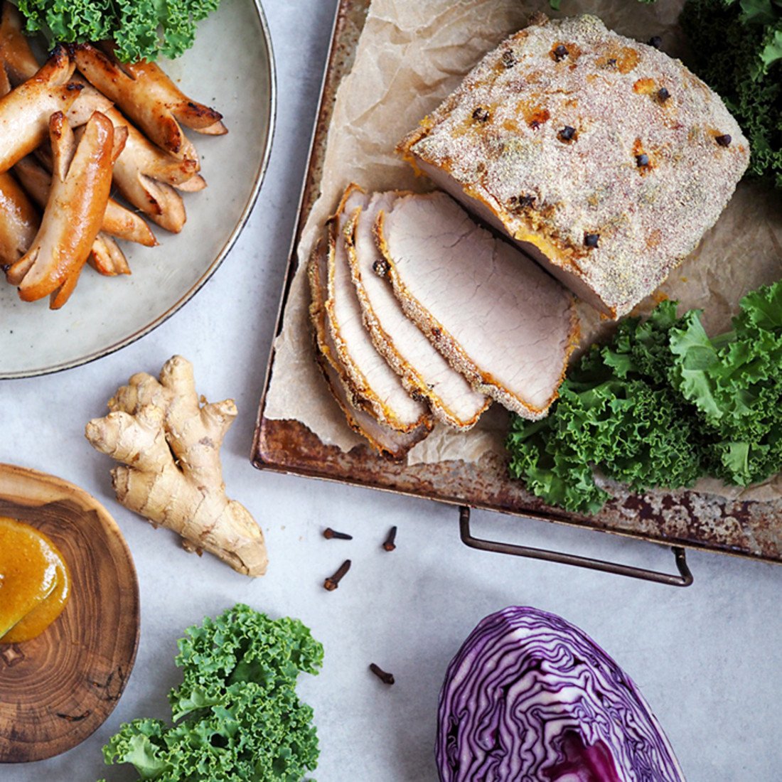 Glutenfri griljerad julskinka med ingefära