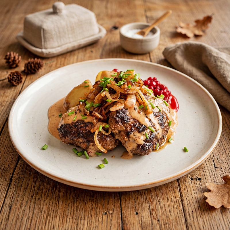 Pannbiff med gräddsås