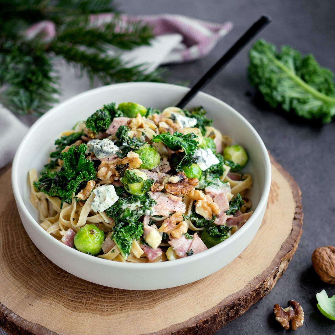 Restpasta på julskinka