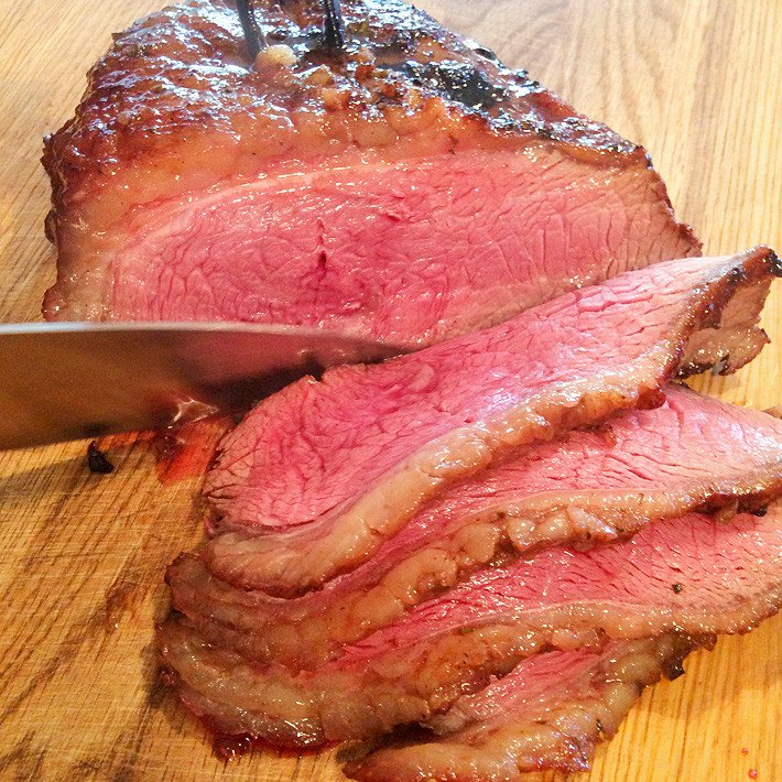 Rump steak with a fat cap
